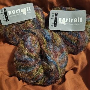 Artful Yarns Portrait Multicolor Mohair Yarn Color 167 Lot 002 Set Of 3 Skeins